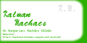 kalman machacs business card